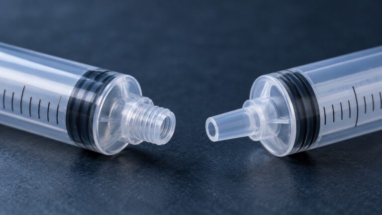 Illustration of two syringe connector styles